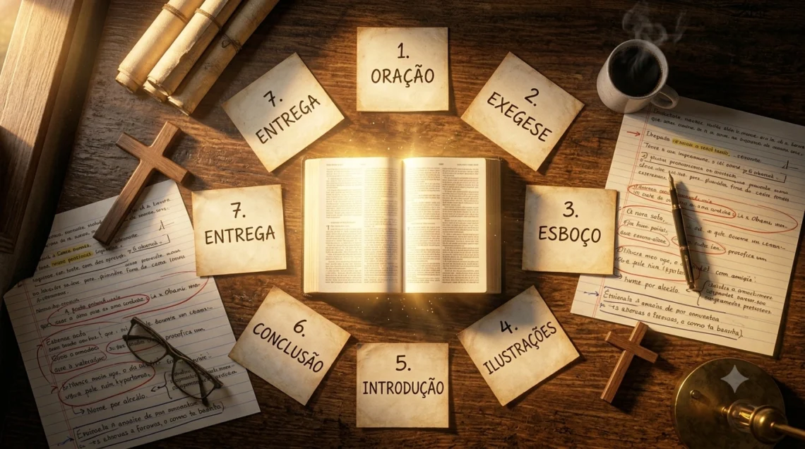 Descubra os 7 passos infalíveis para preparar um sermão que transforma vidas