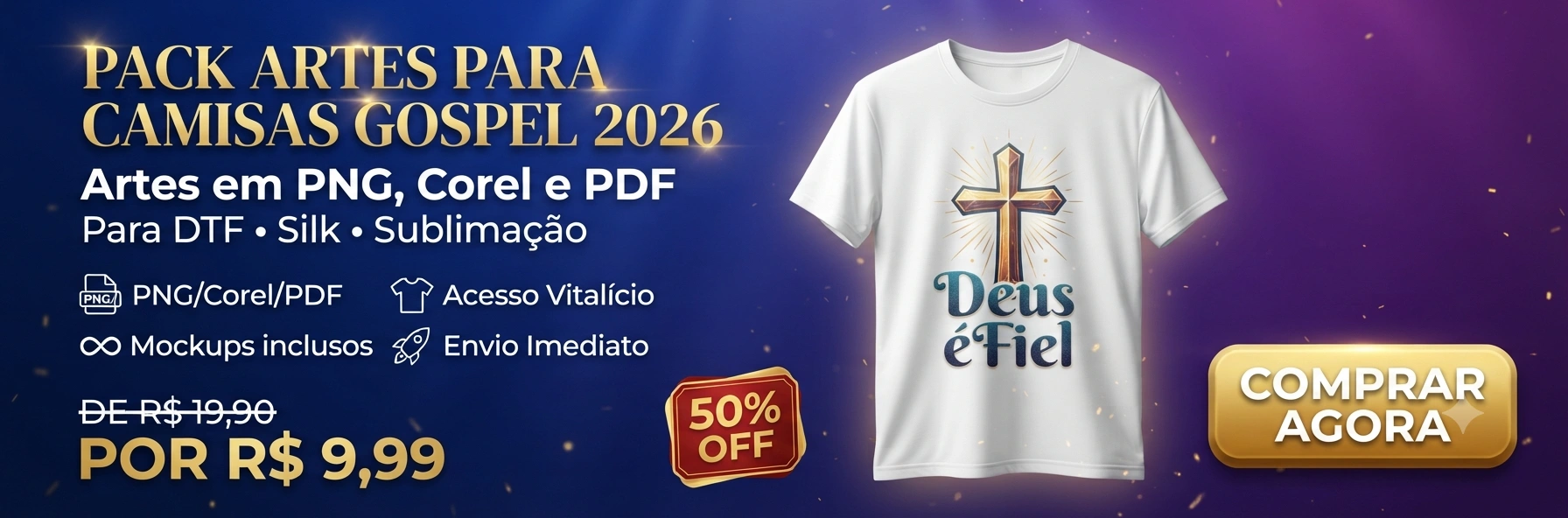 PACK ARTES PARA CAMISAS GOSPEL 2026