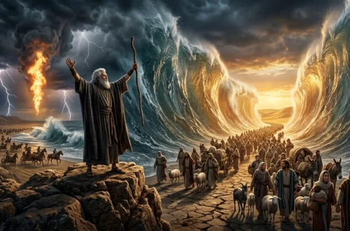 Êxodo 14:16 - Abertura do Mar Vermelho